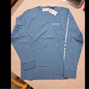 Abercrombie & Fitch Blue Long Sleeve Logo Shirt, Size Large